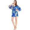 imageMatchable Family Hawaiian Luau Men Women Girl Boy Clothes in Hibiscus BlueWomen Kimono Cardigan