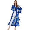 imageMatchable Family Hawaiian Luau Men Women Girl Boy Clothes in Hibiscus BlueWomen Maxi Kimono Cardigan