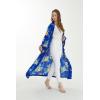 imageMatchable Family Hawaiian Luau Men Women Girl Boy Clothes in Hibiscus BlueWomen Maxi Kimono Cardigan