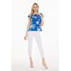 imageMatchable Family Hawaiian Luau Men Women Girl Boy Clothes in Hibiscus BlueWomen Offshoulder Ruffle Top