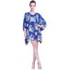 imageMatchable Family Hawaiian Luau Men Women Girl Boy Clothes in Hibiscus BlueWomen Short Poncho