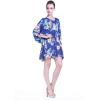 imageMatchable Family Hawaiian Luau Men Women Girl Boy Clothes in Hibiscus BlueWomen Short Poncho