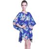 imageMatchable Family Hawaiian Luau Men Women Girl Boy Clothes in Hibiscus BlueWomen Short Poncho