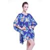 imageMatchable Family Hawaiian Luau Men Women Girl Boy Clothes in Hibiscus BlueWomen Short Poncho