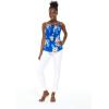 imageMatchable Family Hawaiian Luau Men Women Girl Boy Clothes in Hibiscus BlueWomen Spaghetti Strap Top