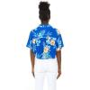 imageMatchable Family Hawaiian Luau Men Women Girl Boy Clothes in Hibiscus BlueWomen Tie Front Shirt