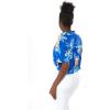 imageMatchable Family Hawaiian Luau Men Women Girl Boy Clothes in Hibiscus BlueWomen Tie Front Shirt