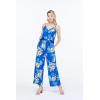 imageMatchable Family Hawaiian Luau Men Women Girl Boy Clothes in Hibiscus BlueWomen V Neck Jumpsuit