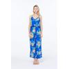 imageMatchable Family Hawaiian Luau Men Women Girl Boy Clothes in Hibiscus BlueWomen V Neck Jumpsuit