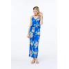 imageMatchable Family Hawaiian Luau Men Women Girl Boy Clothes in Hibiscus BlueWomen V Neck Jumpsuit