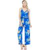 imageMatchable Family Hawaiian Luau Men Women Girl Boy Clothes in Hibiscus BlueWomen V Neck Jumpsuit
