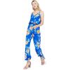 imageMatchable Family Hawaiian Luau Men Women Girl Boy Clothes in Hibiscus BlueWomen V Neck Jumpsuit