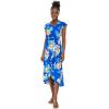 imageMatchable Family Hawaiian Luau Men Women Girl Boy Clothes in Hibiscus BlueWomen Wrap Ruffle