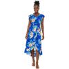 imageMatchable Family Hawaiian Luau Men Women Girl Boy Clothes in Hibiscus BlueWomen Wrap Ruffle