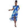 imageMatchable Family Hawaiian Luau Men Women Girl Boy Clothes in Hibiscus BlueWomen Wrap Ruffle