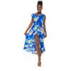 imageMatchable Family Hawaiian Luau Men Women Girl Boy Clothes in Hibiscus BlueWomen Wrap Ruffle