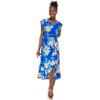 imageMatchable Family Hawaiian Luau Men Women Girl Boy Clothes in Hibiscus BlueWomen Wrap Ruffle