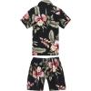 imageMatching Father Son Hawaiian Luau Outfit Men Shirt Boy Shirt Shorts Cream RafelsiaBlack Rafelsia