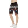 imageMens Spandex Hawaiian Beach Board Shorts with Zipped Pocket in Flamingo PartyClassic Hibiscus in Blue