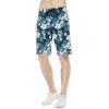 imageMens Spandex Hawaiian Beach Board Shorts with Zipped Pocket in Flamingo PartyFaded Floral in Blue