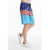 imageMens Spandex Hawaiian Beach Board Shorts with Zipped Pocket in Flamingo PartyLady Liberty Luau