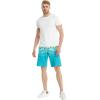 imageMens Spandex Hawaiian Beach Board Shorts with Zipped Pocket in Flamingo PartyPineapple Skull Turquoise