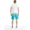 imageMens Spandex Hawaiian Beach Board Shorts with Zipped Pocket in Flamingo PartyPineapple Skull Turquoise