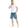 imageMens Spandex Hawaiian Beach Board Shorts with Zipped Pocket in Flamingo PartyVintage Surf Blue