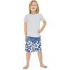 imageBoys Spandex Hawaiian Beach Board Shorts with Elastic Tie and Pocket in Classic Hibiscus PrintClassic Hibiscus in Navy
