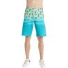 imageMens Spandex Hawaiian Beach Board Shorts with Zipped Pocket in Flamingo PartyPineapple Skull Turquoise