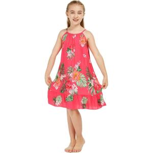 imageGirl Hawaiian Round Neck Dress in Pretty TropicalPretty Tropical Hot Pink