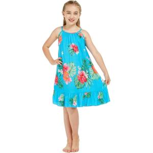 imageGirl Hawaiian Round Neck Dress in Pretty TropicalPretty Tropical Turquoise