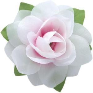 imageHawaii Luau Party Artificial Fabric Gardenia Hair ClipsWhite Pink Heart