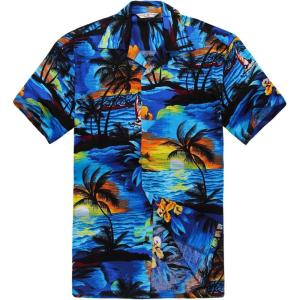 imageMens Hawaiian Shirt Aloha ShirtSunset Blue