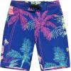 imageBoys Spandex Hawaiian Beach Board Shorts with Elastic Tie and Pocket in Crayon PalmsCrayon Palms in Navy
