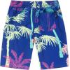 imageBoys Spandex Hawaiian Beach Board Shorts with Elastic Tie and Pocket in Crayon PalmsCrayon Palms in Navy