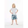 imageBoys Spandex Hawaiian Beach Board Shorts with Elastic Tie and Pocket in Faded FloralFaded Floral in Blue