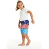 imageBoys Spandex Hawaiian Beach Board Shorts with Elastic Tie and Pocket in Faded FloralLady Liberty Luau