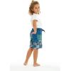 imageBoys Spandex Hawaiian Beach Board Shorts with Elastic Tie and Pocket in Faded FloralVintage Surf Blue