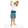 imageBoys Spandex Hawaiian Beach Board Shorts with Elastic Tie and Pocket in Faded FloralVintage Surf Blue