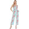imageCouple Matching Hawaiian Luau Shirt Jumpsuit in Pink Black Hibiscus VinePink Turquoise Hibiscus Vine