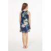 imageMatching Father Daughter Hawaiian Luau Cruise Outfit Shirt Dress Pink Hibiscus VinePineapple Garden Navy
