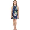 imageMatching Father Daughter Hawaiian Luau Cruise Outfit Shirt Dress Pink Hibiscus VinePineapple Garden Navy