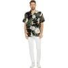 imageMatching Father Daughter Hawaiian Luau Cruise Outfit Shirt Dress Pink Hibiscus VineWispy Cereus Black