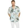 imageMatching Father Daughter Hawaiian Luau Cruise Outfit Shirt Dress Pink Hibiscus VineWispy Cereus Light Blue