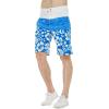 imageMens Spandex Hawaiian Beach Board Shorts with Zipped Pocket in Classic Hibiscus PrintClassic Hibiscus in Blue