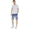 imageMens Spandex Hawaiian Beach Board Shorts with Zipped Pocket in Classic Hibiscus PrintClassic Hibiscus in Navy
