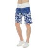 imageMens Spandex Hawaiian Beach Board Shorts with Zipped Pocket in Classic Hibiscus PrintClassic Hibiscus in Navy