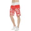imageMens Spandex Hawaiian Beach Board Shorts with Zipped Pocket in Classic Hibiscus PrintClassic Hibiscus in Red