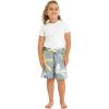 imageBoys Spandex Hawaiian Beach Board Shorts with Elastic Tie and Pocket in Crayon PalmsYellow Palms in Gray